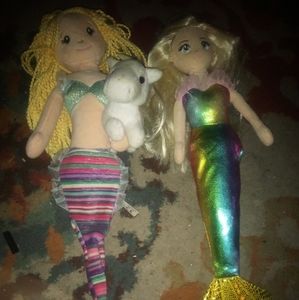 2 mermaid dolls